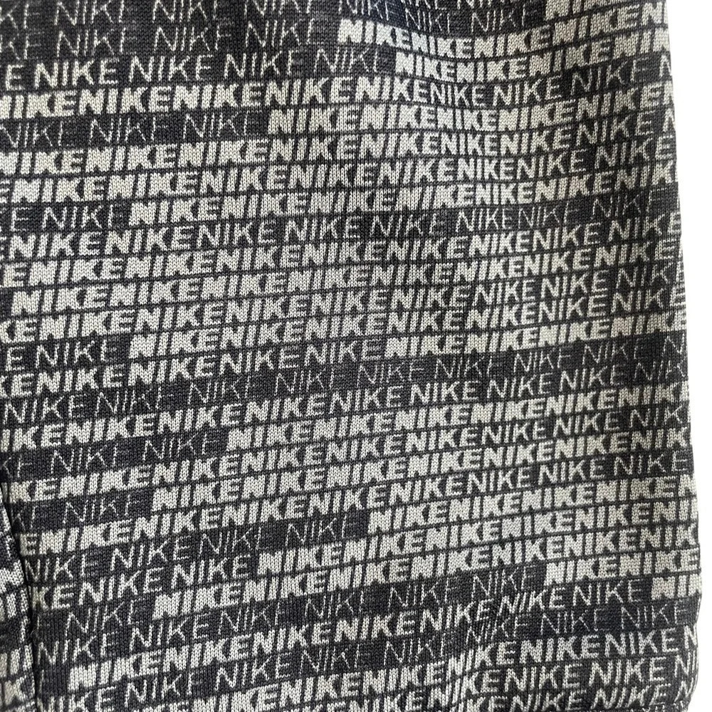 NIKE Gray SWEATSHIRT Hoodie Black Swoosh Logo Hood & Sleeves mens size Medium - Picture 5 of 6